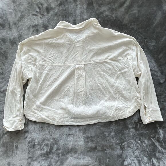 Madewell Lusterweave Hartfield Crop Shirt in Lighthouse White Womens Size XL - Picture 3 of 10